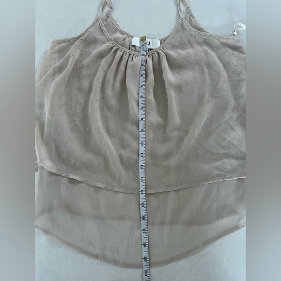 Vintage XXI/ Spaghetti strap blouse/ Camisole/ Gold detail/ Layered/ Size US M - Picture 10 of 10